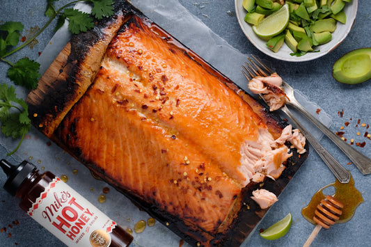 hot honey cedar plank salmon