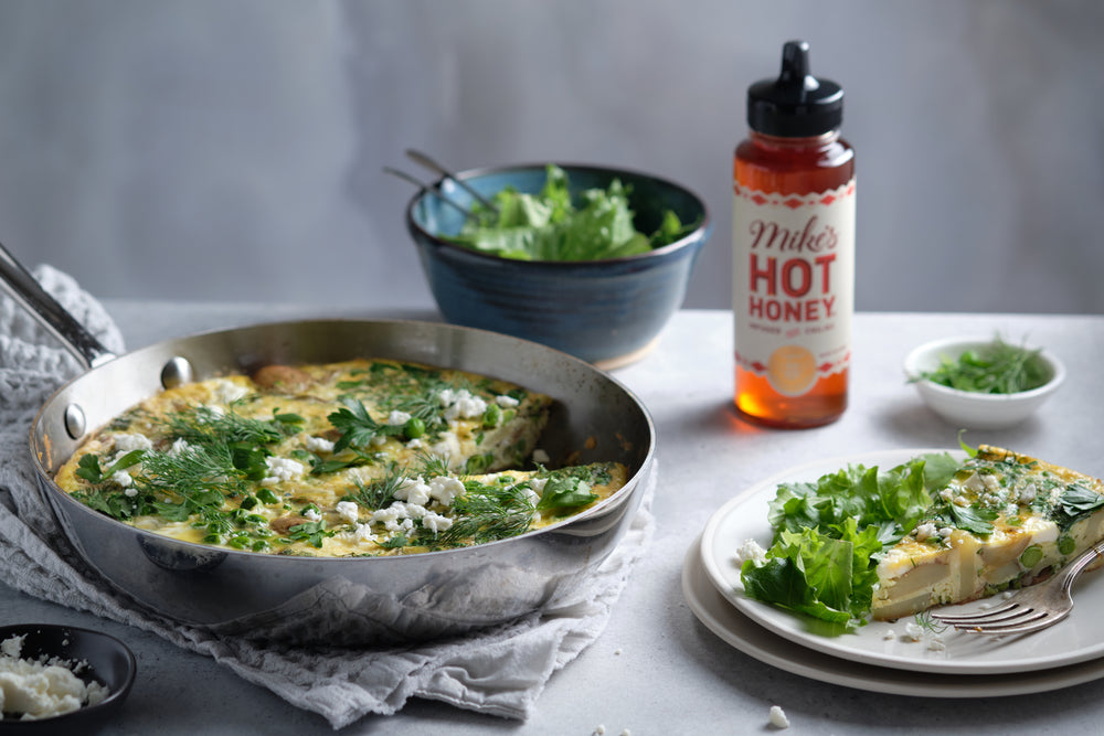 Herb Frittata with Hot Honey
