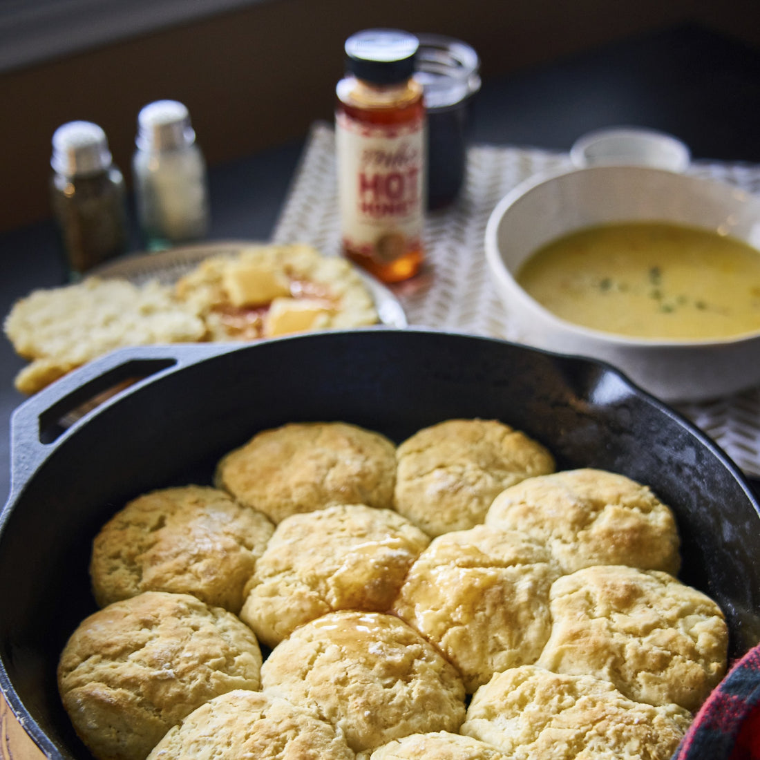 Hot Honey Glazed Biscuits