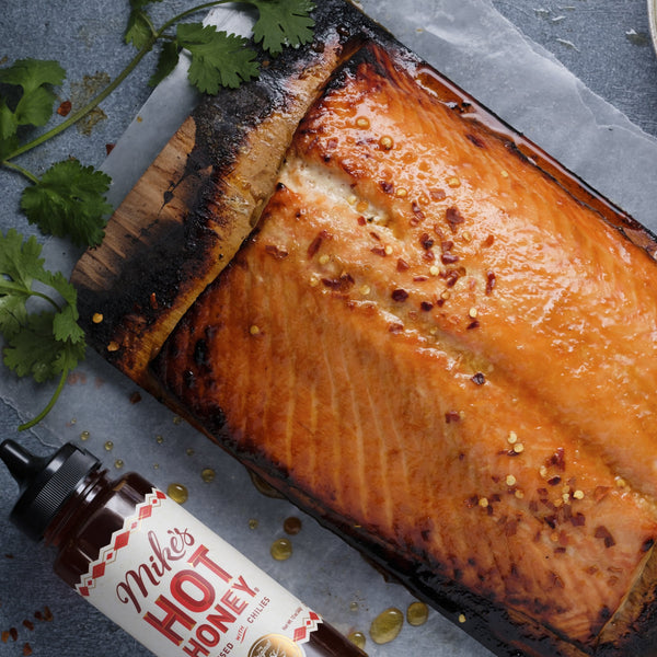 Hot Honey Cedar Plank Salmon