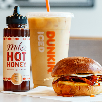 Breakfast Meets Swicy In Dunkin's New Hot Honey Bacon Sandwich