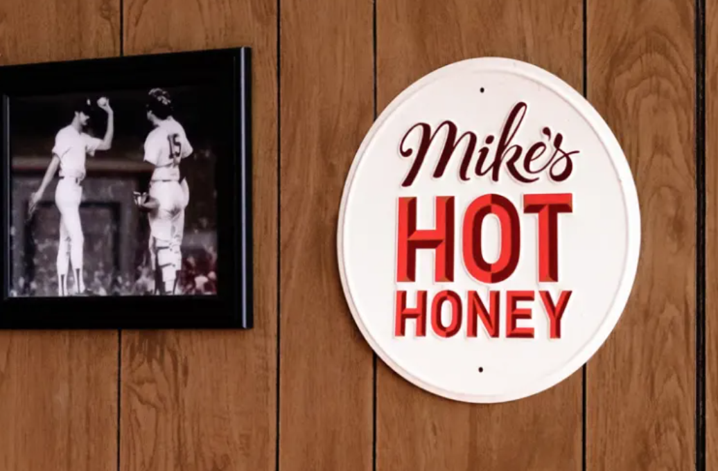 Mike's Hot Honey Metal Logo Sign