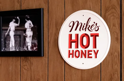 Mike's Hot Honey Metal Logo Sign